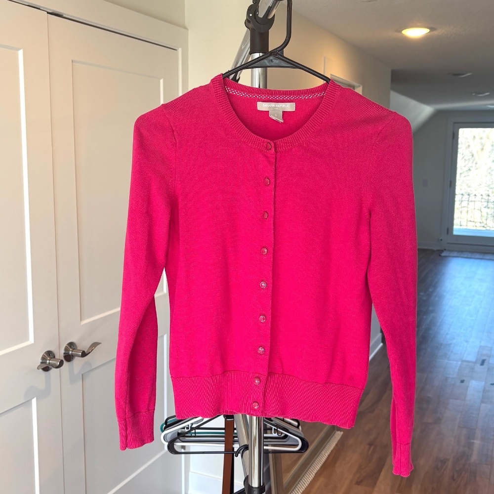 Banana Republic Hot Pink Cardigan Sweater - Small (EUC) - Picture 1 of 5